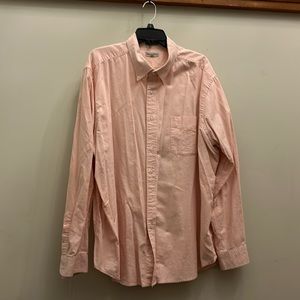 Natural Basix solid light pink men's button down shirt